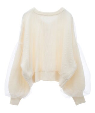 earth music&ecology チュールレイヤードカーディガン Ivory