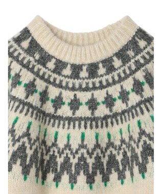 AMERICAN HOLIC フェアアイル柄ニットプルオーバー Ivory