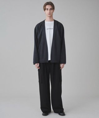 WEGO 【ユニセックス着用アITEM/２点SET】フェイクスウェードアンサンブルカーディガン ブラック中濃色