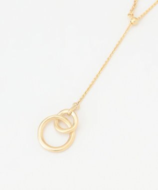 J.PRESS LADIES 【3way】ダブルリングラリエット ネックレス ゴールド系