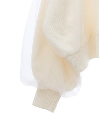 earth music&ecology チュールレイヤードカーディガン Ivory