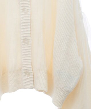 earth music&ecology チュールレイヤードカーディガン Ivory