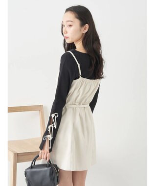 earth music&ecology トレンチ風キャミミニワンピース Ivory