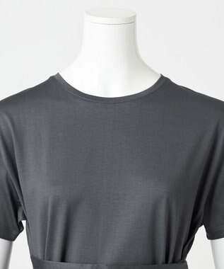 23区 L 【エステータ】スーピマシングルジャージー サッシュデザイン カットソー グレー系