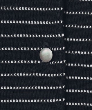 J.PRESS LADIES S 【洗える・抗菌防臭】コットンアセテート ボーダー カーディガン ネイビー系1