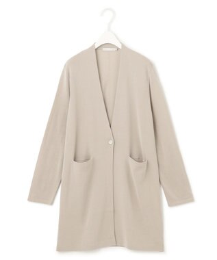 ICB 【洗える】 ドライコットンアセテート ニットジャケット ライトオリーブ系