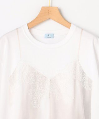 組曲 S 【先行予約・WEB限定】トロンプルイユ レースキャミソール Ｔシャツ ホワイト系