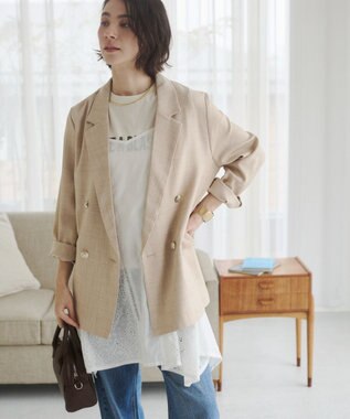 WEGO 【ANGIE VINTAGE】リネンライクジャケット ベージュ