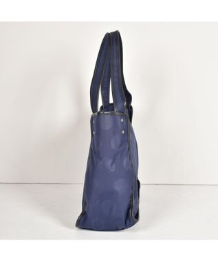 Y'SACCS ヒートエンボス ポルカドットトート Mサイズ ネイビー