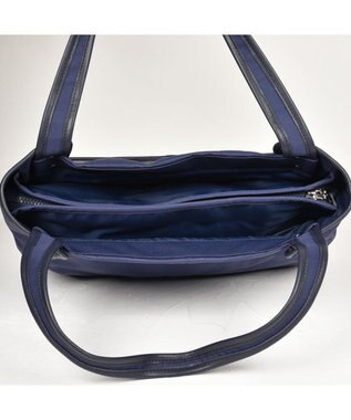 Y'SACCS ヒートエンボス ポルカドットトート Mサイズ ネイビー