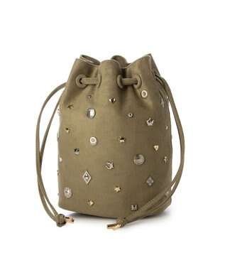 UNBILLION カカトゥ kakatoo / スエード調スタッズドロストバッグ カーキ