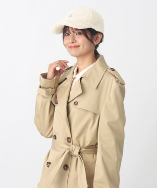 MOONBAT PAUL & JOE ACCESSOIRES ネコワッペン付ボアキャップ オフホワイト