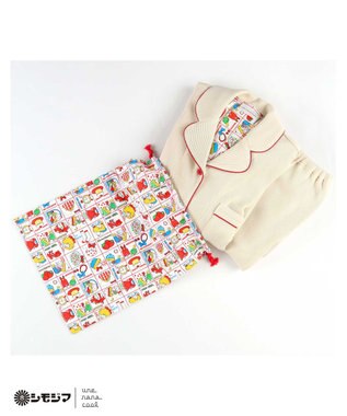 une nana cool MADE WITH シモジマ 【綿100%】開襟ワッフルパジャマ ライトベージュ