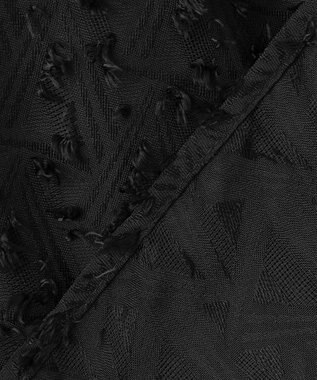 ANY 【洗濯機可】フェザーカットジャガードブラウス ブラック