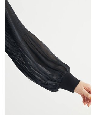 Green Parks プリーツ袖ニットプルオーバー Black