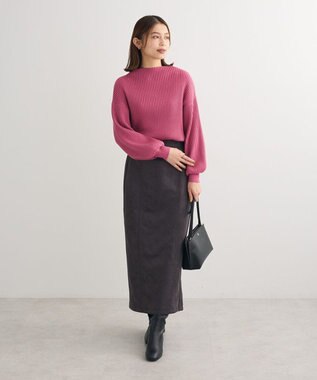 Green Parks ・ｓｗｉｎｇ　ｂｙ　ボトルネックカラーニット Pink