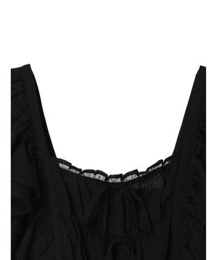 earth music&ecology フロッキードットフリルビスチェ Black