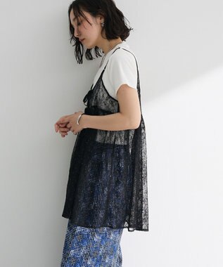 Green Parks 前後２ＷＡＹレーススパンコールビスチェ Black