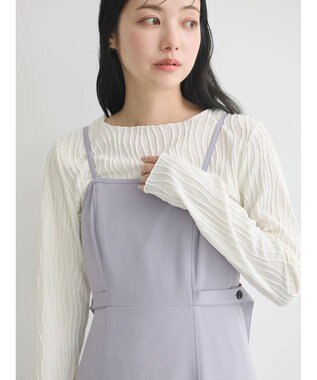 earth music&ecology サイドベルトフレアワンピース Blue