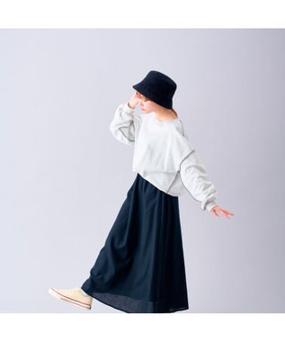 MOONBAT 【洗える】estaa アンゴラ風バケットハット ブラック