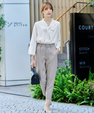 Tiaclasse 【新色追加・洗える】リボンタイブラウス オフホワイト