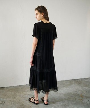 GRACE CONTINENTAL レースコンビカフタンワンピース ブラック