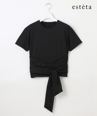 23区 L 【エステータ】スーピマシングルジャージー サッシュデザイン カットソー