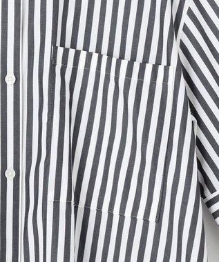 BEIGE， PERSIMMON / シャツワンピース Black Stripe