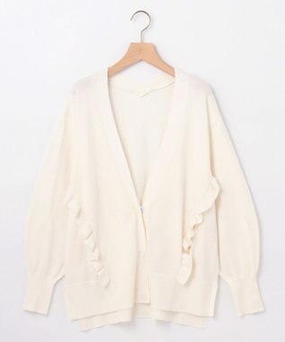 組曲 【WEB限定】サイドフリルカーディガン アイボリー系