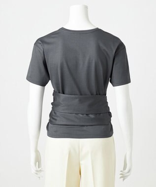 23区 L 【エステータ】スーピマシングルジャージー サッシュデザイン カットソー グレー系