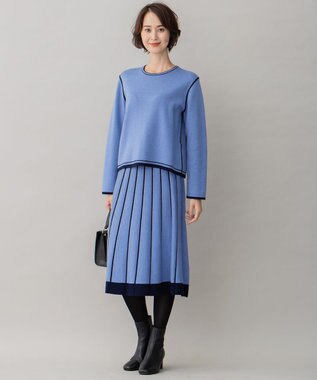 自由区 【ご好評につきWEBのみ新色追加/洗える/マルチウェイ】リバーシブルニット セットアップ ネイビー系