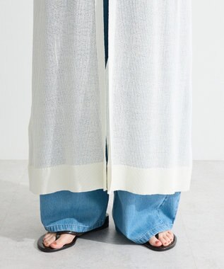 Green Parks 前後２ＷＡＹレイヤーニットワンピース White
