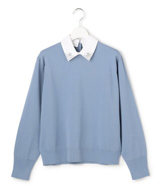 23区 【先行予約/WEB&一部店舗限定】ビジューデザイン 2WAY ニット スカイブルー系