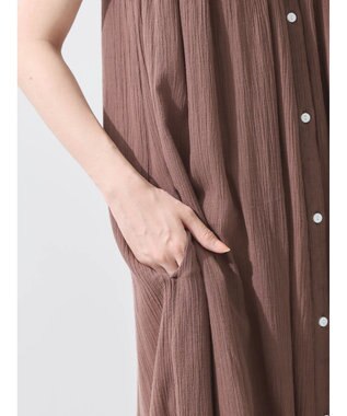 earth music&ecology 綿クレープワンピース（無地） Brown