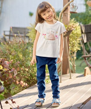 ANY KIDS フォトプリント ネコ Tシャツ オフホワイト