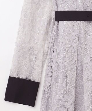 GRACE CONTINENTAL レーススパンコールワンピース グレー