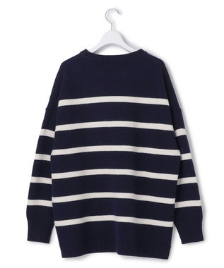 23区 S 【SLOW/一部店舗限定】ソフトウール ボーダー ニット ネイビーボーダー