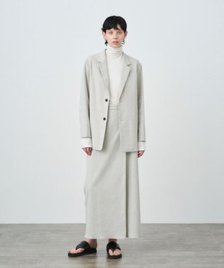 ATON HEAVY HEMP | タックストレートスカート GRAY