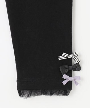 ANY KIDS 裾リボン レギンス ブラック