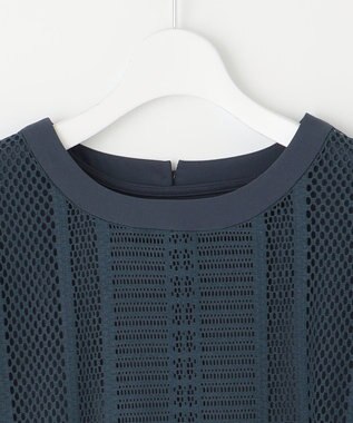 自由区 L 【洗える】レースエッジ Tシャツ&タンクトップセット トップス インク