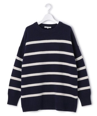 23区 S 【SLOW/一部店舗限定】ソフトウール ボーダー ニット ネイビーボーダー