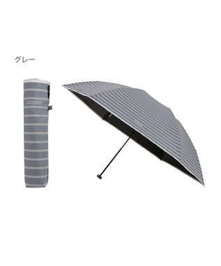 MOONBAT 【大きめ】マッキントッシュ フィロソフィー 晴雨兼用日傘 折りたたみ傘 ボーダー／遮光 遮熱 UV グレー