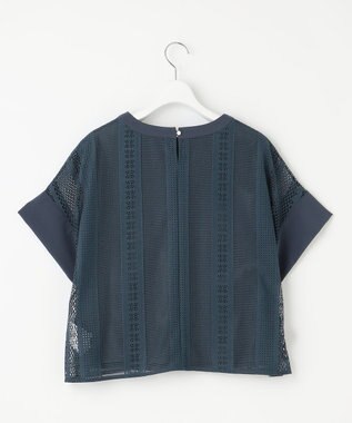 自由区 L 【洗える】レースエッジ Tシャツ&タンクトップセット トップス インク