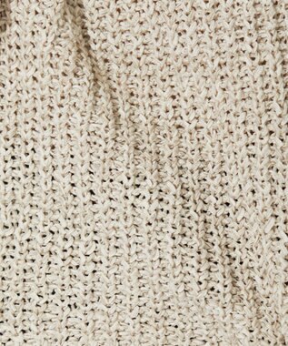 自由区 L 【洗える】コットンラッセル ボートネックニット ベージュ系