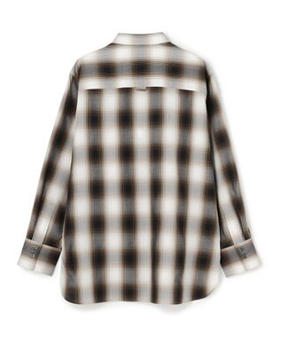 UNFILO レギュラーカラー ポプリンシャツ オンブレーチェック