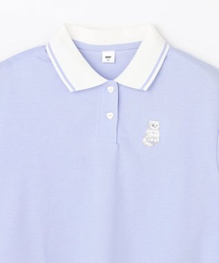 ANY KIDS 【洗濯機可能/吸汗速乾】ドライタッチ ショート丈ポロシャツ サックスブルー