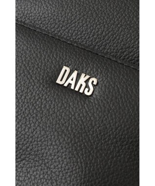 DAKS レザー×ハウスチェックディテール フラップショルダーバッグ ブラック