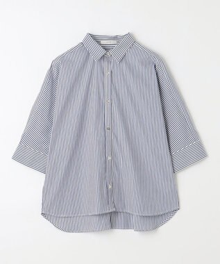 ANY 【UVケア/接触冷感/洗濯機可能】クールＵＶドルマンシャツ ブルーストライプ