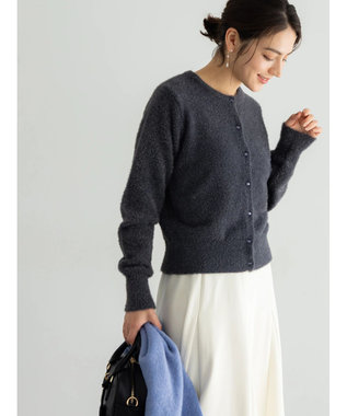 Te chichi ラメシャギークルーネックカーディガン チャコールグレー