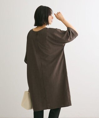 Green Parks 前後２ｗａｙ　ミディ丈タックワンピース Brown